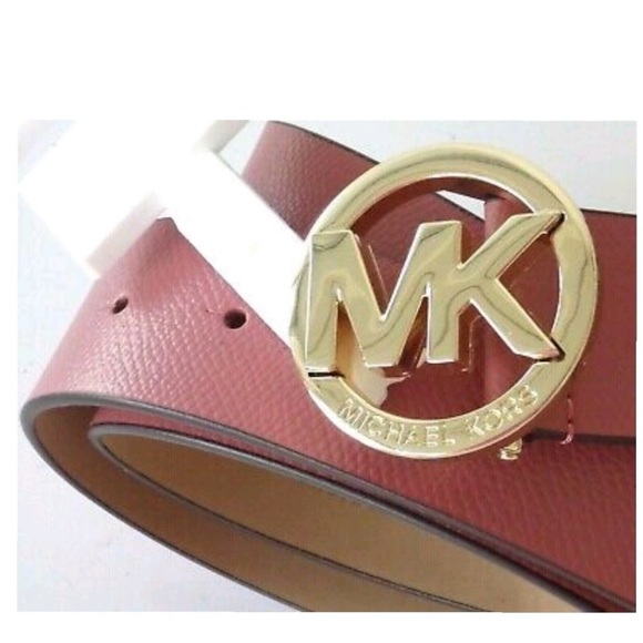 NWT authentic MK genuine leather gold buckle belt - Picture 2 of 5